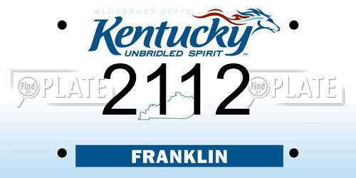 2112 Kentucky License Plate