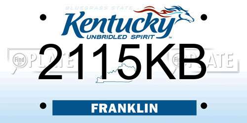 2115KB Kentucky License Plate