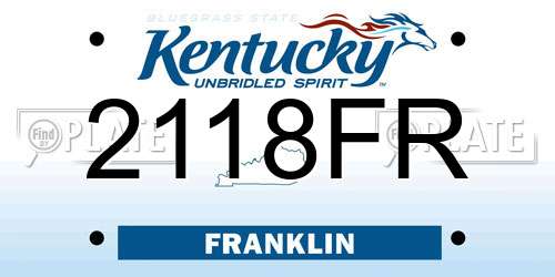 2118FR Kentucky License Plate