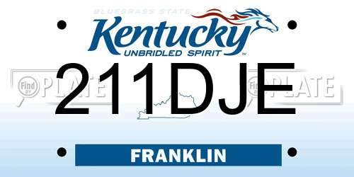 211DJE Kentucky License Plate