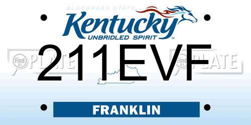 211EVF Kentucky License Plate