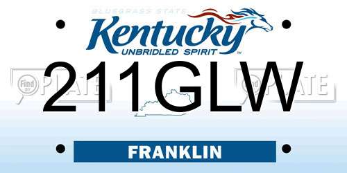 211GLW Kentucky License Plate