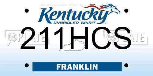 211HCS Kentucky License Plate