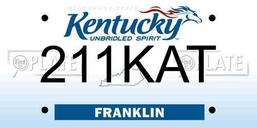 211KAT Kentucky License Plate