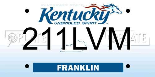 211LVM Kentucky License Plate