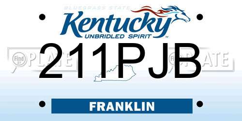 211PJB Kentucky License Plate