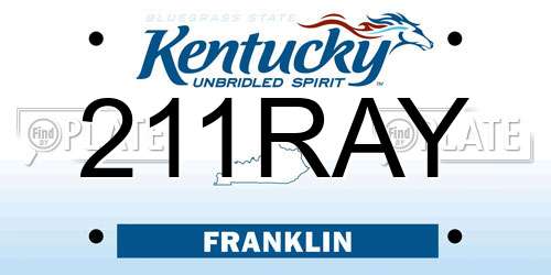 211RAY Kentucky License Plate