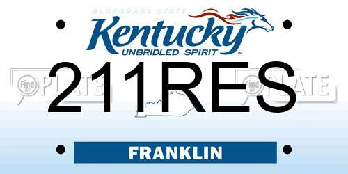 211RES Kentucky License Plate