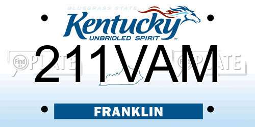 211VAM Kentucky License Plate