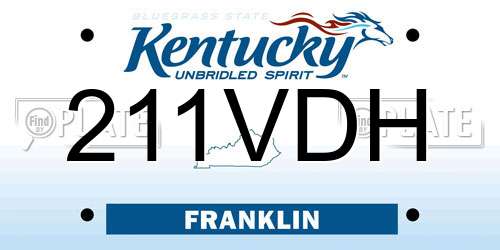 211VDH Kentucky License Plate