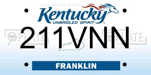 211VNN Kentucky License Plate