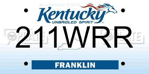 211WRR Kentucky License Plate