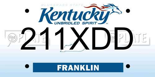 211XDD Kentucky License Plate