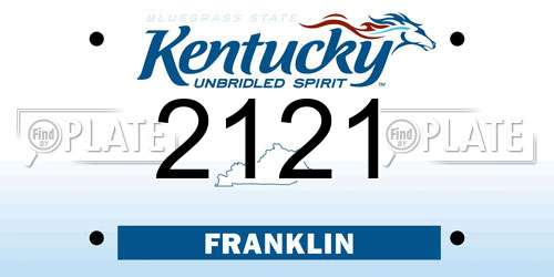 2121 Kentucky License Plate