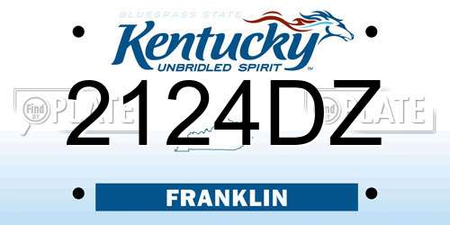 2124DZ Kentucky License Plate