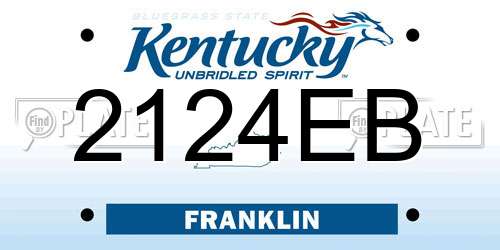 2124EB Kentucky License Plate