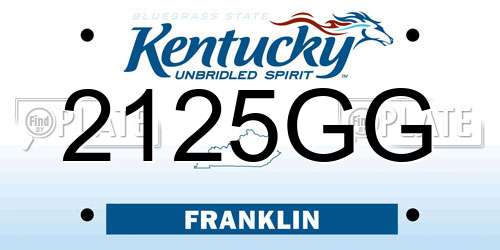 2125GG Kentucky License Plate