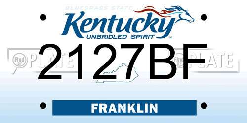 2127BF Kentucky License Plate