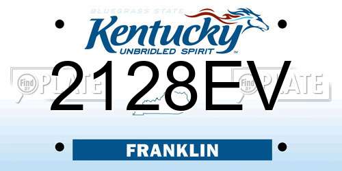 2128EV Kentucky License Plate