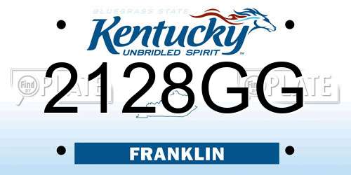 2128GG Kentucky License Plate