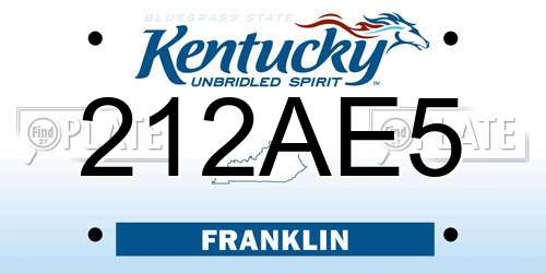 212AE5 Kentucky License Plate