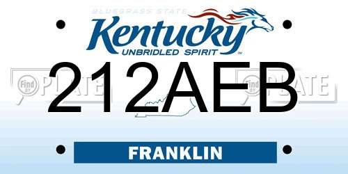 212AEB Kentucky License Plate