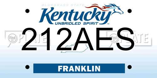 212AES Kentucky License Plate