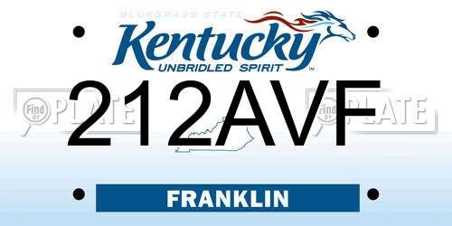 212AVF Kentucky License Plate