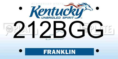 212BGG Kentucky License Plate