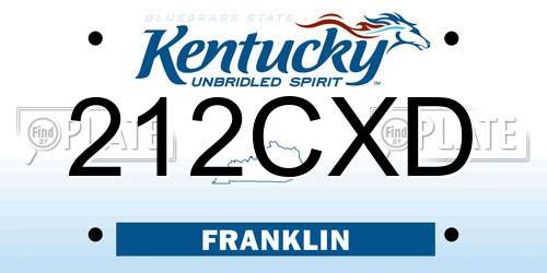 212CXD Kentucky License Plate