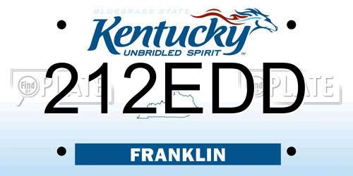 212EDD Kentucky License Plate