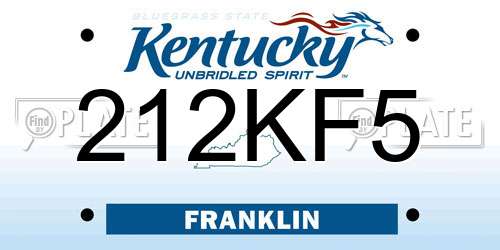 212KF5 Kentucky License Plate