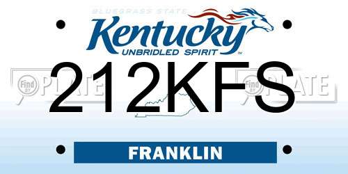 212KFS Kentucky License Plate