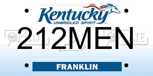 212MEN Kentucky License Plate