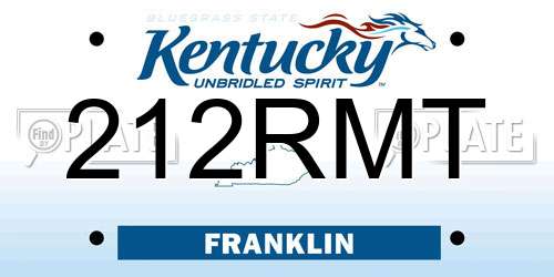 212RMT Kentucky License Plate