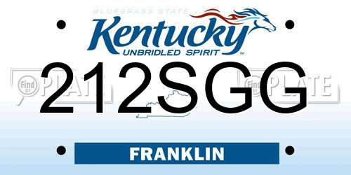 212SGG Kentucky License Plate