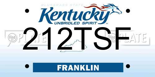 212TSF Kentucky License Plate