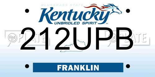 212UPB Kentucky License Plate