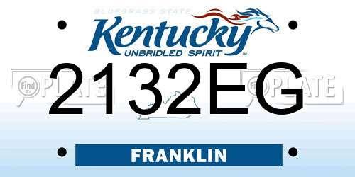 2132EG Kentucky License Plate