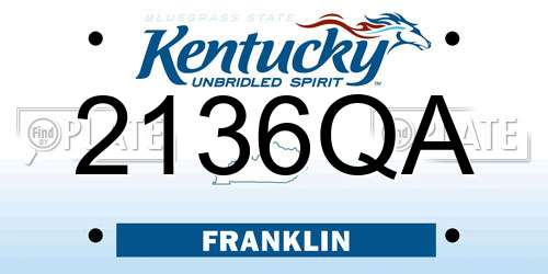 2136QA Kentucky License Plate
