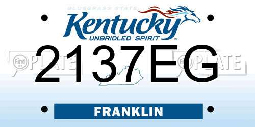 2137EG Kentucky License Plate