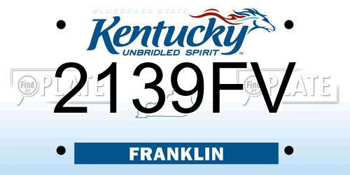 2139FV Kentucky License Plate