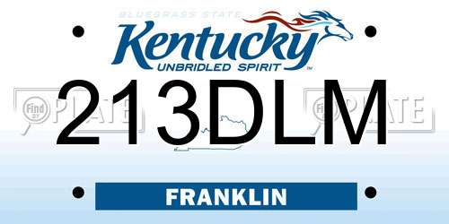 213DLM Kentucky License Plate