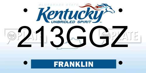 213GGZ Kentucky License Plate