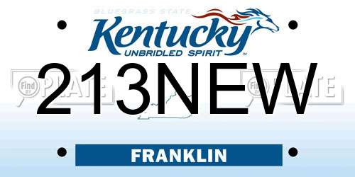 213NEW Kentucky License Plate