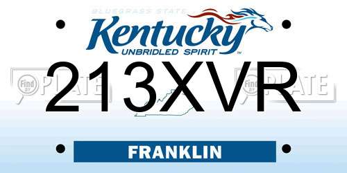213XVR Kentucky License Plate