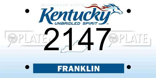 2147 Kentucky License Plate