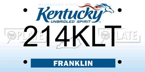 214KLT Kentucky License Plate