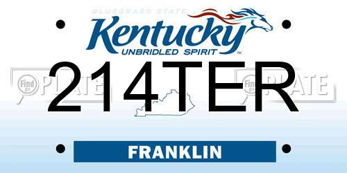 214TER Kentucky License Plate