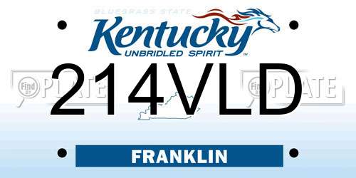 214VLD Kentucky License Plate